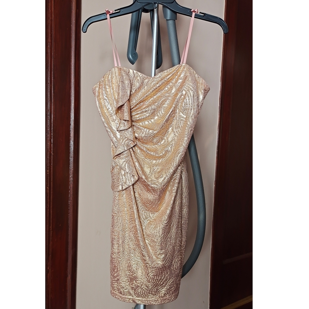 Beautiful champaign dress by Adrianna Papell